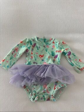 Ruffle Butts Mint Mermaid Tutu One-Piece with Lavender Skirt